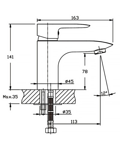 Змішувач для умивальника Haiba COLUMBIA 001 (HB0038)