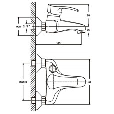 Смеситель для ванны Haiba FOCUS 009 матовый (HB0125)