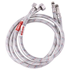 Гибкие шланги для смесителя Гайка 1/2'' - Штуцер M10 (100 см) 2 шт (силик. оболочка) ZERIX (ZX3032)