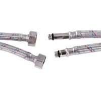 Гибкие шланги для смесителя Гайка 1/2'' - Штуцер M10 (80 см) 2 шт (силик. оболочка) ZERIX (ZX3031)