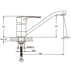 Смеситель для кухни Haiba GERMES 555 (HB0142)
