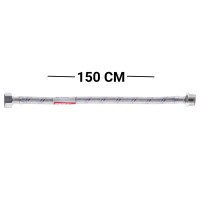 Гибкий шланг для подключения воды Гайка 1/2'' - Штуцер 1/2'' (150 см) (силик. оболочка) ZERIX (ZX3