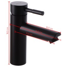 Смеситель для умывальника MIXXUS SUS-001-A черный (с нерж. стали) (MI2802)