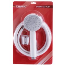 Душевой набор (шланг. лейка. кронштейн) белый ZERIX SHOWER SET-02W (ZX3096)