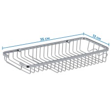 Полка-решетка с мыльницей и 2 крючками ZERIX LR338 (LL1456)