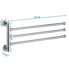 Полотенцедержатель с 3 поворотными планками ZERIX LR113 (LL1487)
