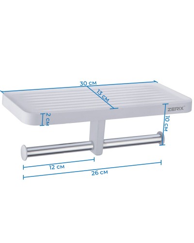 Паперотримач подвійний з полицею ZERIX A8003 (ZX2813)