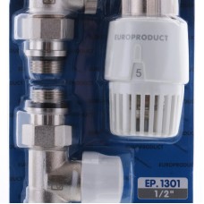 Комплект для подключения радиатора EUROPRODUCT EP.1301 - 1/2'' (Прямой с термоголовкой) (EP6017)