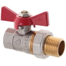 Кран с американкой 1/2" прямой WATERPRO красный (WP0151)