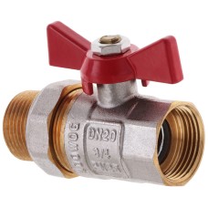 Кран с американкой 3/4" прямой WATERPRO красный (WP0152)