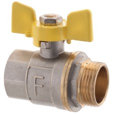 Кран шаровой FERRO PL 3/4" ГШМ ГАЗ art. 607 (латунный шар) (FE0561)