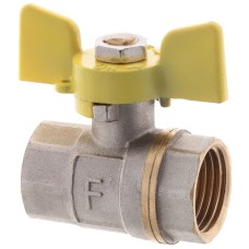 Кран шаровой FERRO PL 1/2" ГГМ ГАЗ art. 602 (латунный шар) (FE0559)