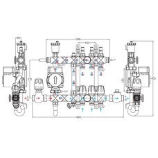 Коллектор со встроенной смеш. взлом KOER KR.S1012-2 1"х2 SUS304 и евроконус 3/4-16 (KR2935)