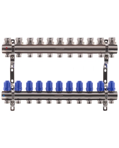 Колекторний блок з термостатичними клапанами KOER KR.1100-11 1"x11 WAYS (KR2637)