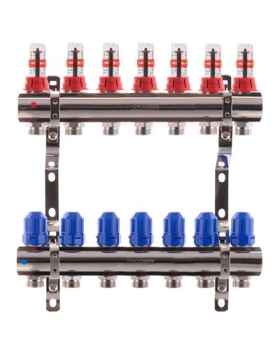 Колекторний блок з витратомірами KOER KR.1110-07 1"x7 WAYS (KR2644)