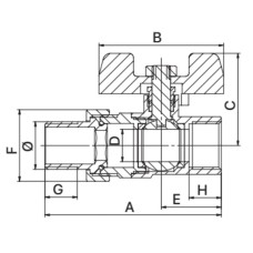 Кран с американкой 1/2" EUROPRODUCT EP.310 (EP2953)