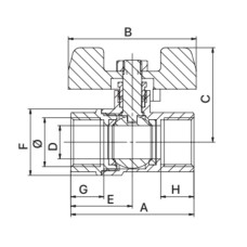 Кран шаровый 1/2" ГГМ ГАЗ EUROPRODUCT EP.121 (EP2930)