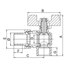 Кран с американкой угловой 3/4" EUROPRODUCT EP.410 (EP2960)