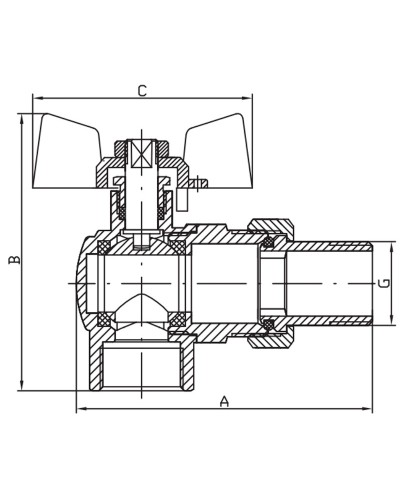 Кран с американкой 3/4" "антипротечка"(KOER KR.228.W-Gi) угловой белый (KR0193)