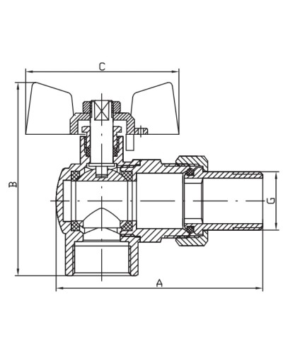 Кран з американкою 1/2" "антіпротечка"(KOER KR.228.W-Gi) кутовий білий (KR0195)