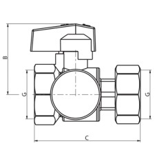 Кран ГГМ с накидной гайкой с термометром KOER KR.1034 - 1" прямой (KR2892)