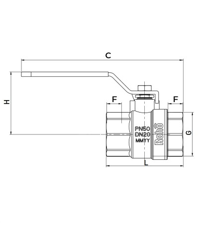 Кран шаровой Roho R200-075B - 3/4" (RO0105)