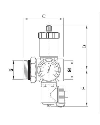 Прохідна зливна група Roho R612-100 - 1" (з повітровідвідником) (RO0154)