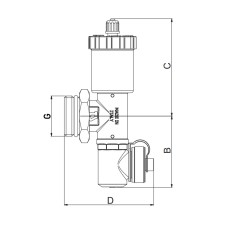 Концевая сливная группа Roho R610-100 - 1" (с воздухоотводом) (RO0152)