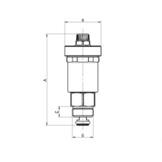 Воздухоотводчик автоматический с клапаном Roho R1302-050N - 1/2" Н (никель) (RO0140)