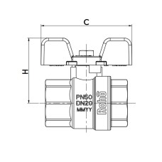 Кран шаровой Roho R100-050B - 1/2" (RO0101)
