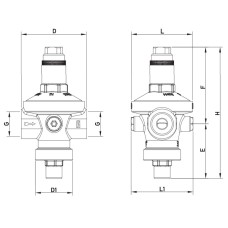 Редуктор давления Roho R1203-075 - 3/4" ВВ. PN16 (1.5-7 бар) мембранный (RO0148)