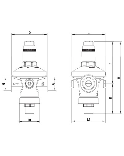 Редуктор тиску Roho R1203-075 - 3/4" ВВ. PN16 (1.5-7 бар) мембранний (RO0148)