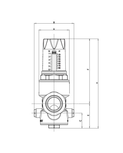 Редуктор тиску Roho R1202-075 - 3/4"НН. PN25 (1-6 бар) мембранний (RO0146)