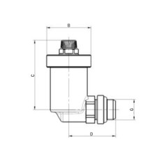 Воздухоотводчик автоматический Roho R1303-050N - 1/2" Н угловой (никель) (RO0141)
