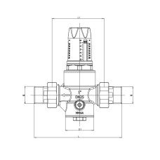 Редуктор давления Roho R1202-050 - 1/2" ПН. PN25 (1-6 бар) мембранный (RO0145)