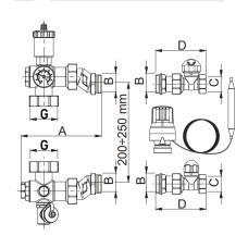 Смесительная группа термостатическая с эксцентриками Roho R71-100075 - 1"х3/4" (без насоса) (RO0150)