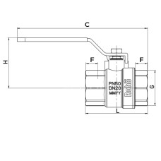 Кран шаровой Roho R200-050B - 1/2" (RO0104)
