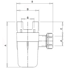 Сифон для группы безопасности Roho R2200-100 - 25x32 (универсальный) (RO0161)