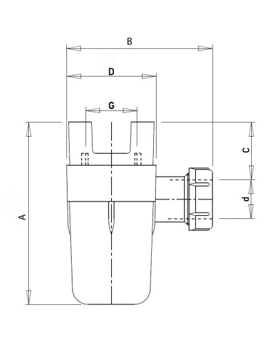 Сифон для группы безопасности Roho R2200-100 - 25x32 (универсальный) (RO0161)