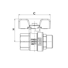 Кран шаровой Roho R101-050B - 1/2" (RO0092)