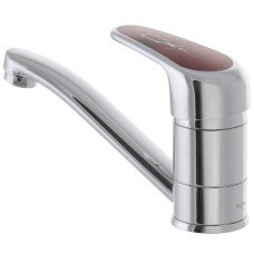 Смеситель для умывальника Haiba MAGIC 004 с красной ручкой (вылив 15 см) (HB0690)