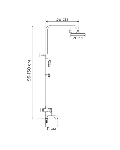 Душова колона зі змішувачем (нерж.сталь) HAIBA NOX-009-J (HB2790)