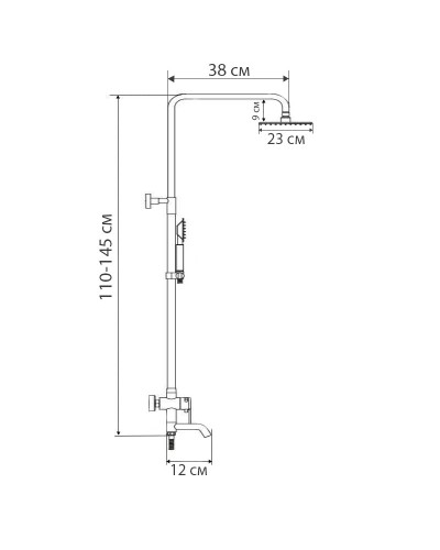 Душова колона зі змішувачем (нерж.сталь) HAIBA DAX-009-J (HB2791)