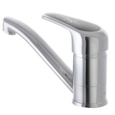 Смеситель для умывальника CRON MAGIC 555 (вылив 15 см) (черная ручка) (CR0131)