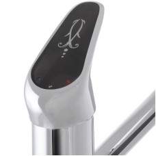 Смеситель для умывальника CRON MAGIC 555 (вылив 15 см) (черная ручка) (CR0131)