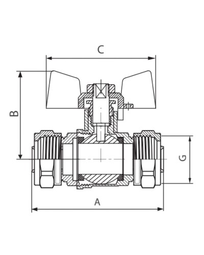 Кран кульовий KOER WING 16x16 (KR.353) (LL1657)