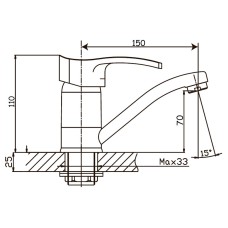 Смеситель для кухни Haiba FOCUS 555 (излияние 15 см) (HB0135)