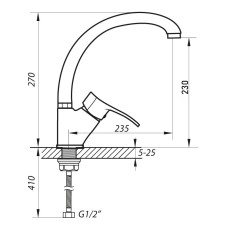 Смеситель для кухни ZERIX DYU 135 (ZX0023)