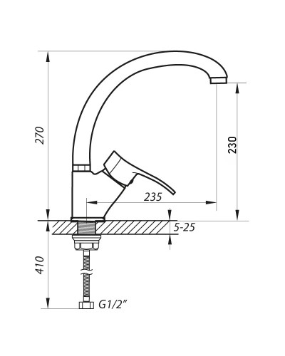 Змішувач для кухні ZERIX DYU 135 (ZX0023)