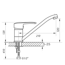 Смеситель для кухни ZERIX PED-A 181 (ZX0059)